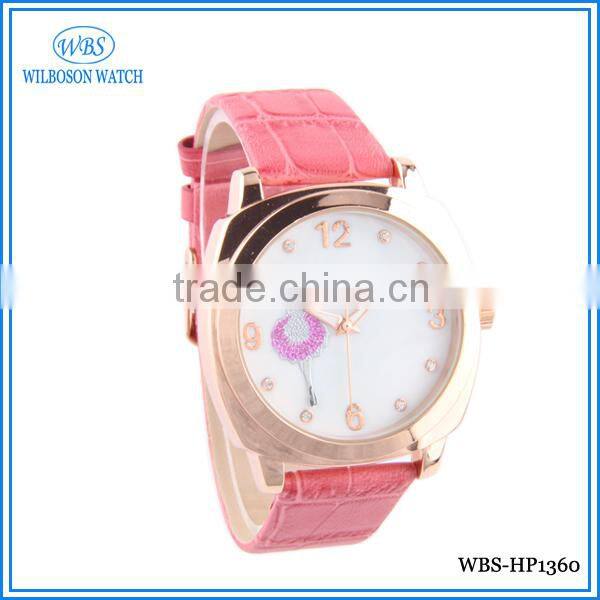 China wholesale market leather straps miyota quartz movement wrist watch