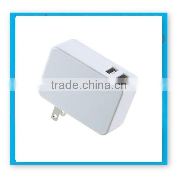 new product 4.2A output Dual USB Wall Travel Foldable Compact Charger with US plug