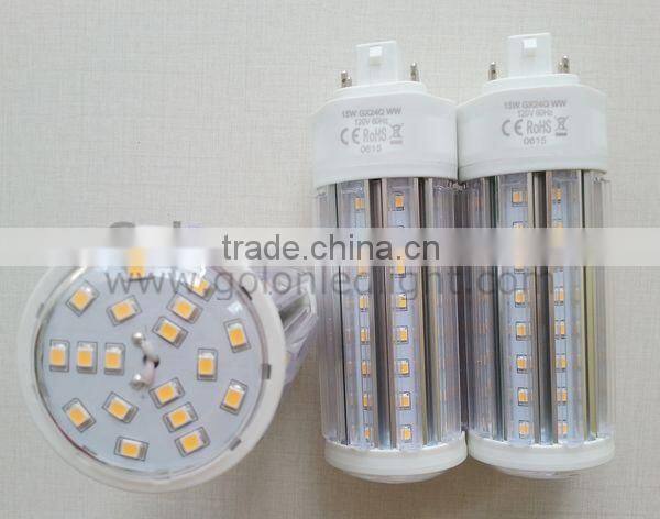 g24 led 360 degree 15w replace gx24q 4 pin cfl Ra80 100-277v plc 4 pin led g24 lamp
