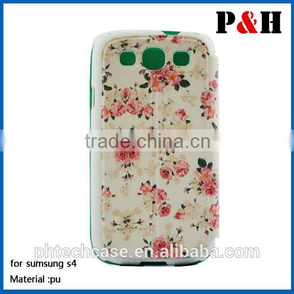 PU leather for samsung galaxy S4 protective case , case for samsung