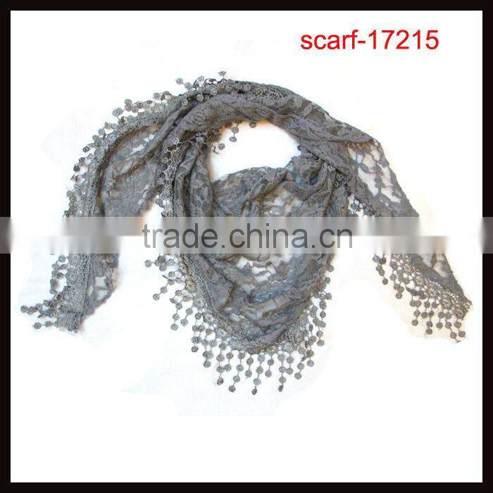 High Quality Lace Triangle lady grey color Scarf