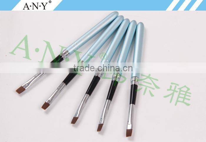 ANY Cheap Nail Art Beauty Care Artist Design Metal Handle Flat UV Gel Nail Brushes Nail Art