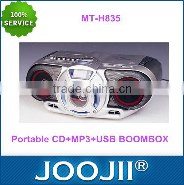 High Quality Portable CD+MP3+USB Boombox With FM/AM Radio, Super Bass System