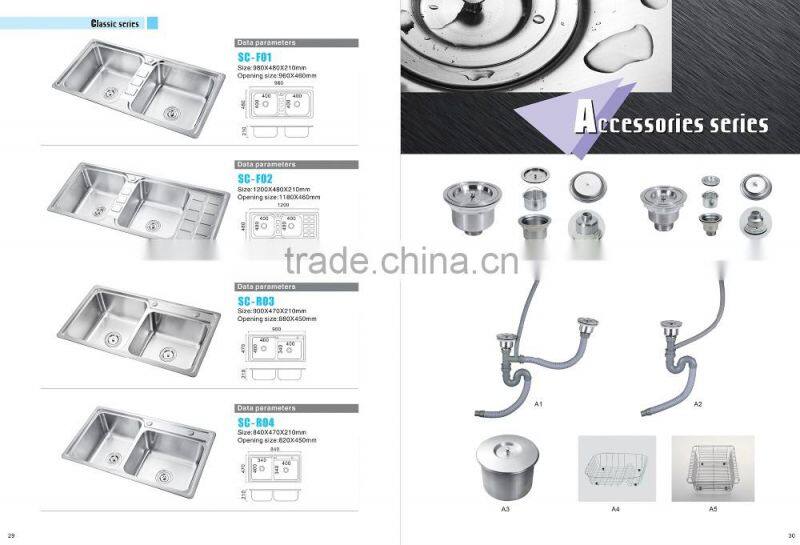 SC-127 Alibaba kitchenware suppliers stainless steel wall mounted sink