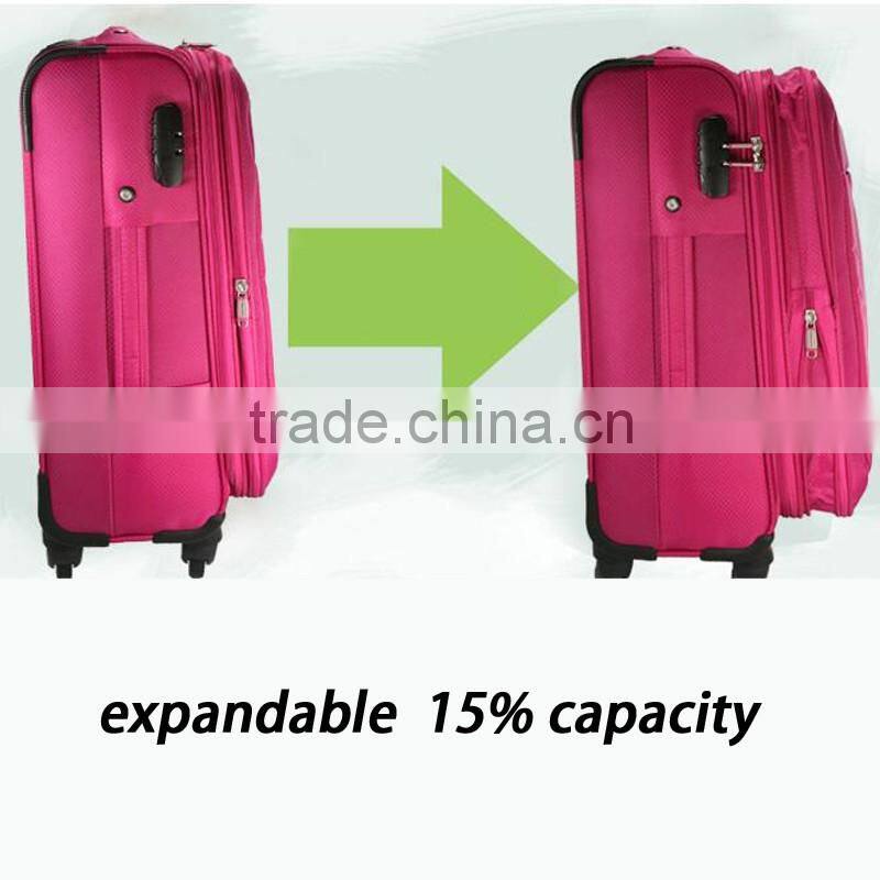 Cheap Fancy Oxford Soft Luggage Trolley Bag With Expandable Layer