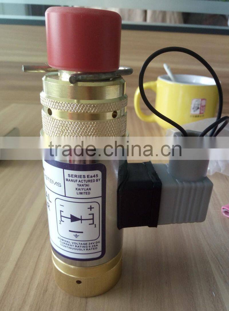 24V DC Electrical solenoid actuator c/w manual strike actuator for FM200 valve