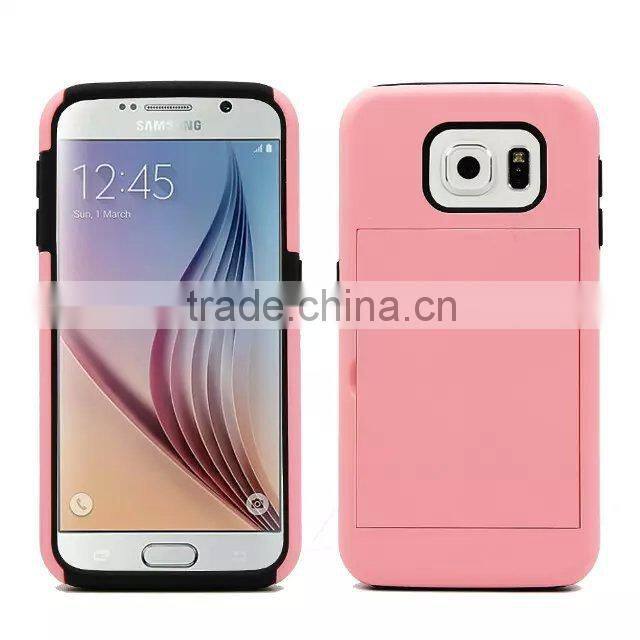 Creative Design mobile phone case with Card Box For Samsung S6,Hard armor Cover For Samsung S6