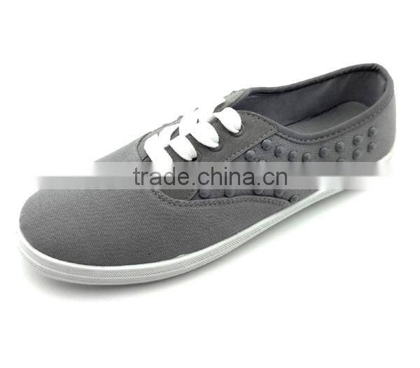 canvas woman and man shoes with studs
