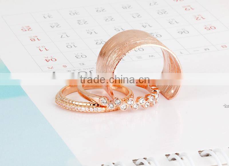 Unique 3 Parts 18K Gold Ring Designs For Girls