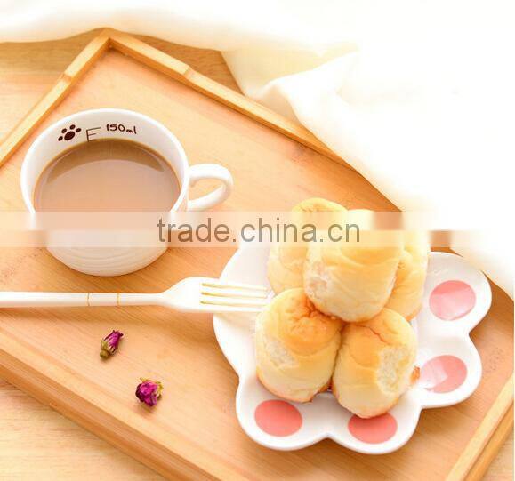 creative lovely pussy cat ceramic coffee mug set with tea tray, promotional pocelain kitty series of 2-piece suit