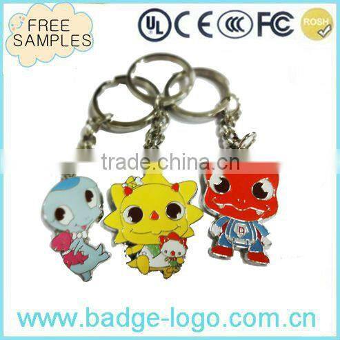free sample heart shape novelty promotional couple metal keychain