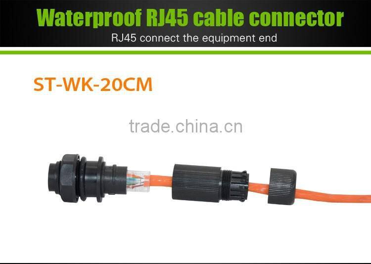 Black outdoor ABS meterial waterproof RJ45 Ethernet cable connector IP 68