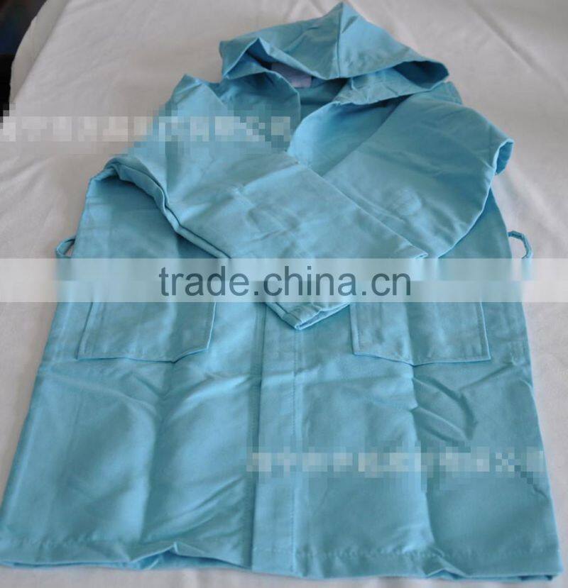 Light Blue Microfiber Bathrobe Hooded Children Robe
