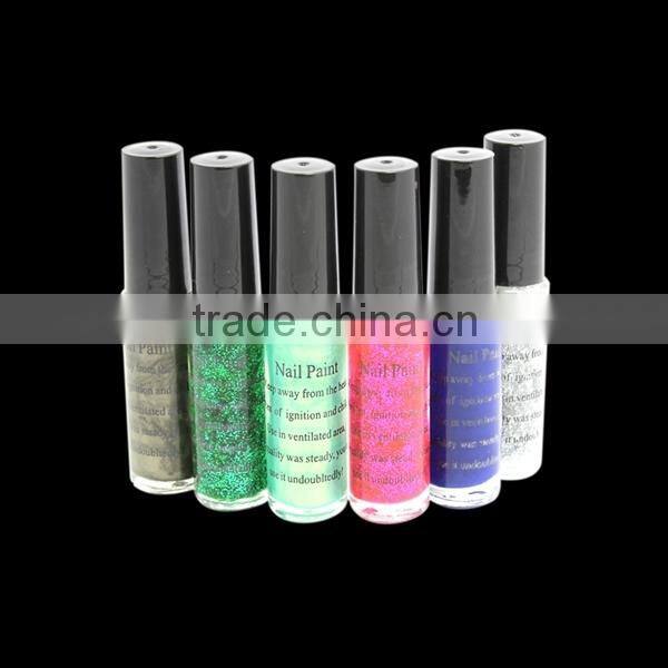 Popular selling nail art decoration liner nail polish with 6 colors