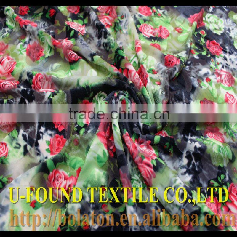 KS KOREA HIGH QUALITY BURNOUT N/P VELVET WITH PAPER PRINT FABRIC