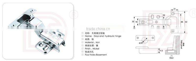 No tail hydraulic cabinet door hinge from hinge factory