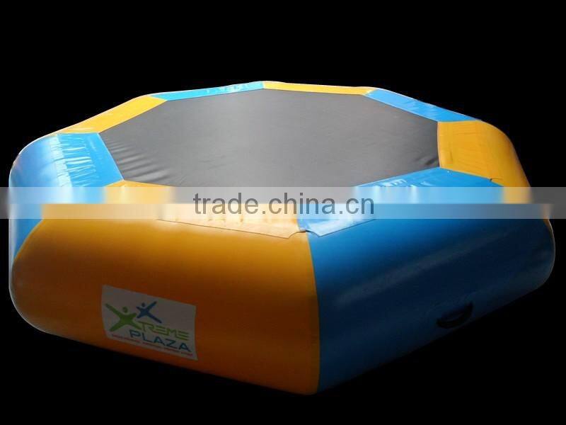 Green & white inflatable water trampoline, inflatable float water game for sale