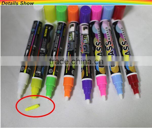 Alibaba hot selling OEM colored liquid chalk marker glass marker