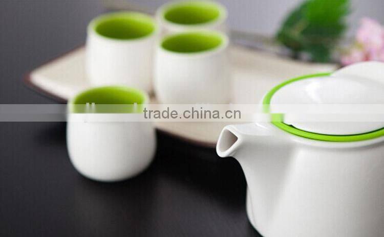 Promotional 5pcs fine white bone china tea set