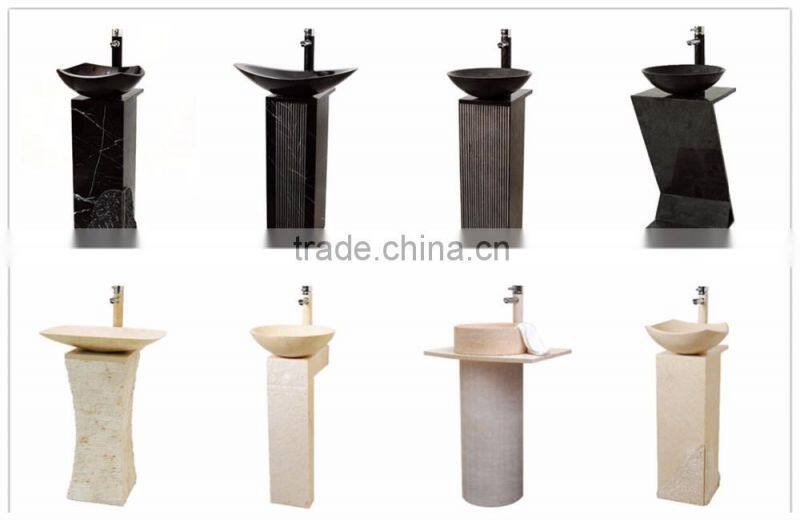 Fashion design natural black marble bathroom sink