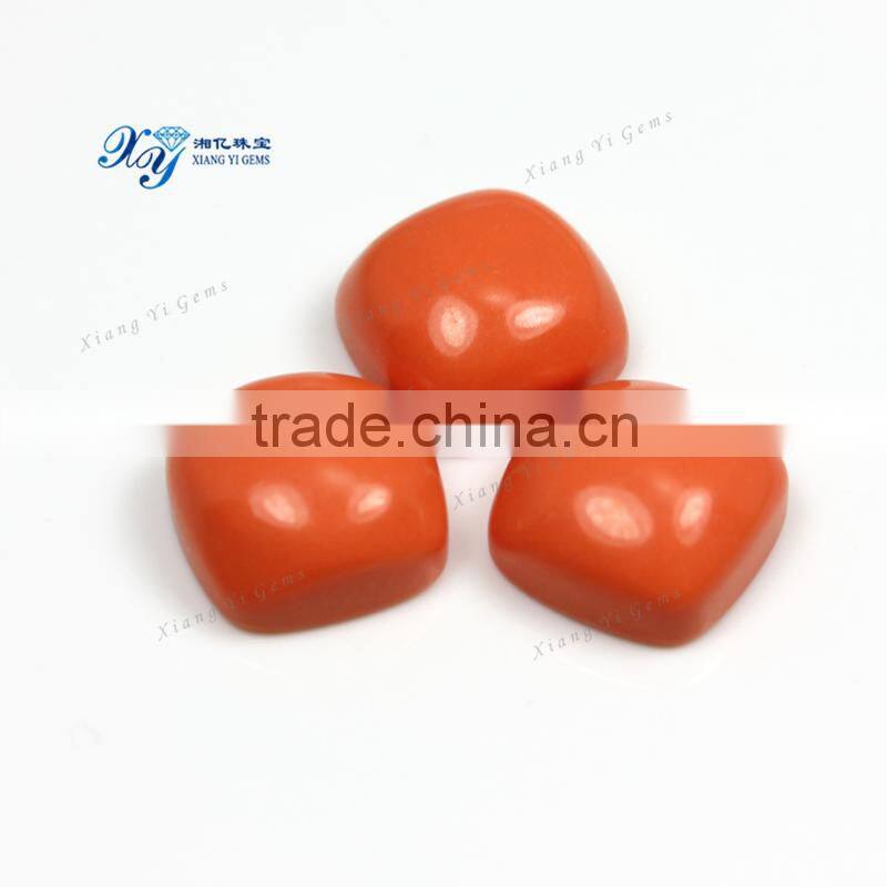 Best Loose Gemstone Wholesale 10x10mm Orange Turquoise Square Cabochon Square Cut Turquoise Stones for Jewelry Making