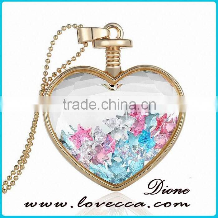 New products Necklace 2016 heart shaped with colorful crystal beads