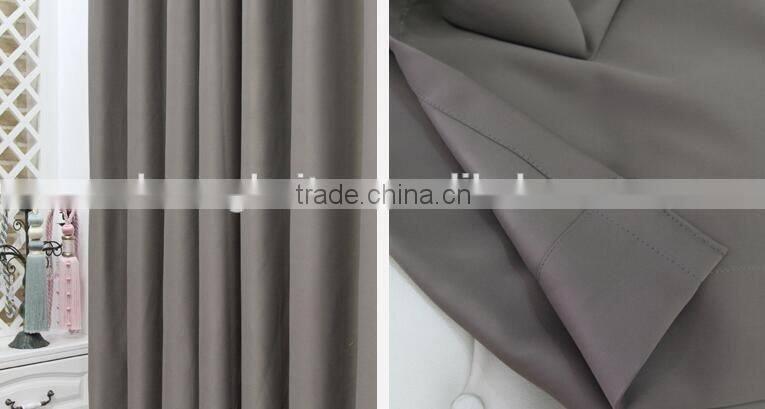 2 panels grommet dark grey hotel blackout curtain