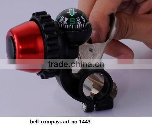Aluminium novelty China bicycle bike turning bell with compass