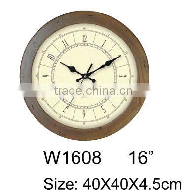 16 inches home decrator wood art wall clock