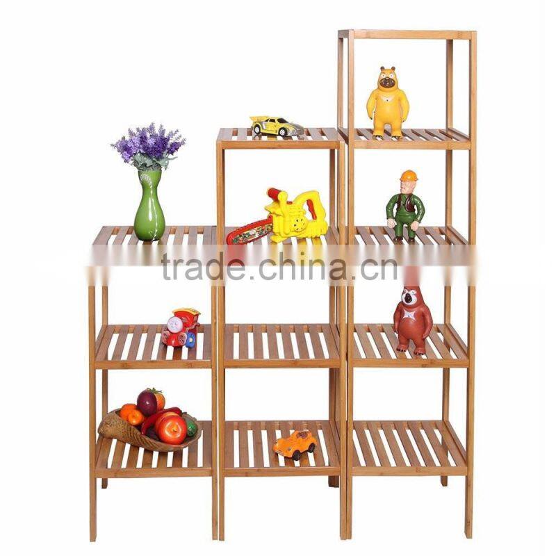 Collapsible 3-Tier Bamboo Storage Rack, Bamboo Household Rack, Bamboo Furniture, Bamboo Display Shelf, Bamboo Storage Shelf