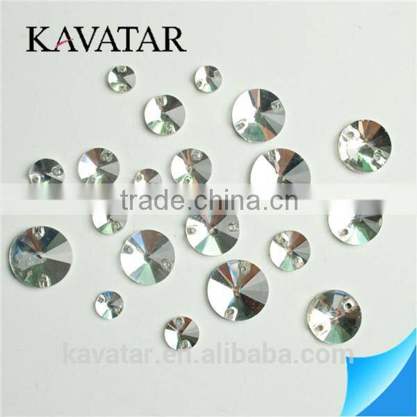 2015 Hot sales! crystal sew on rhinestone trimming/rhinestone button