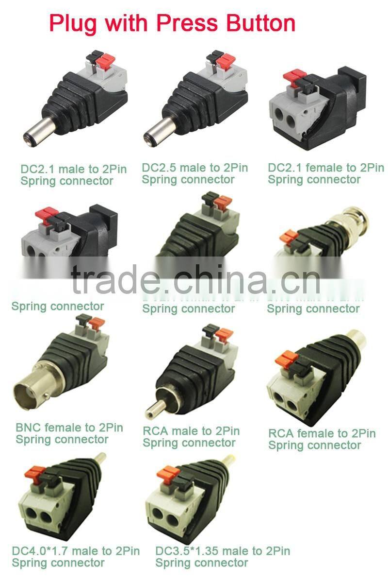 5.5*2.1 5.5*2.5 male DC connector / DC Plug /DC adapter terminal block with push-button
