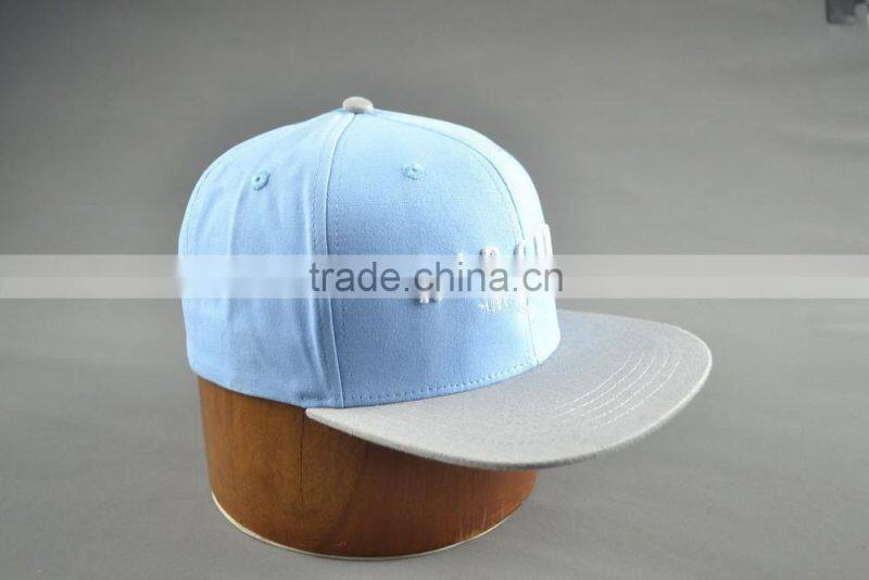 Hi quality custom 100% cotton twill 6-panel snapback cap