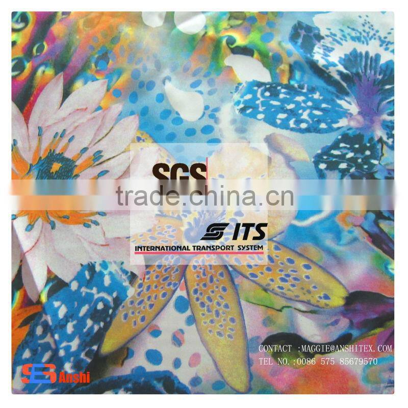 ES1020A 7# new design digital printed satin chiffon fabric for top, underwear, dress fabric