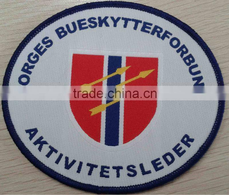 iron-on military woven embroidery patch