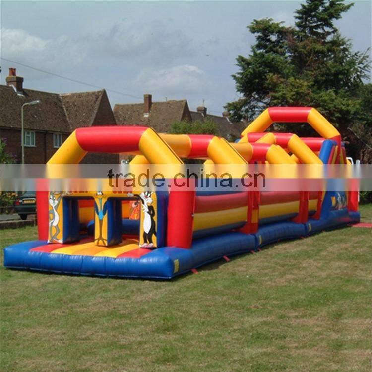 cheap children Obstacle course ocean themed inflatable assault obstacle tunnel course
