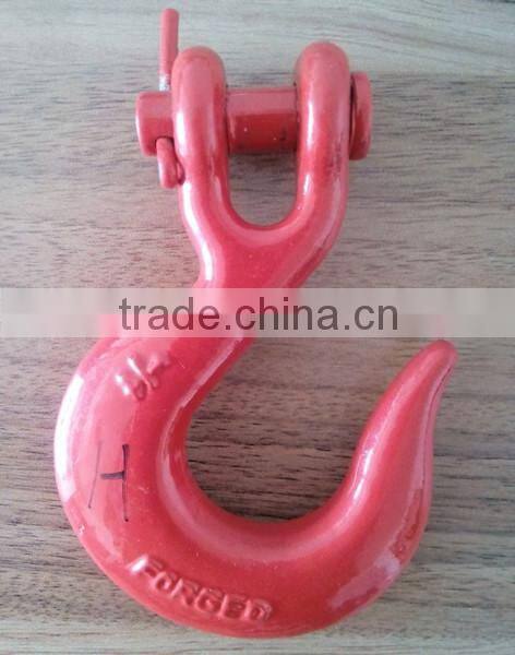forged powder plastic clevis hook with latch