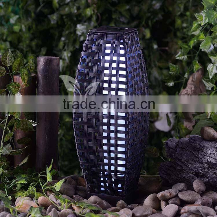 rattan plaited articles solar post light outdoor post light battery operated led lighting