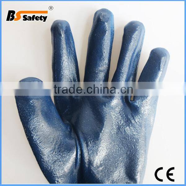 Full Coated Nitrile Dipped Interlock Liner Waterproof Glove with Safety Cuff
