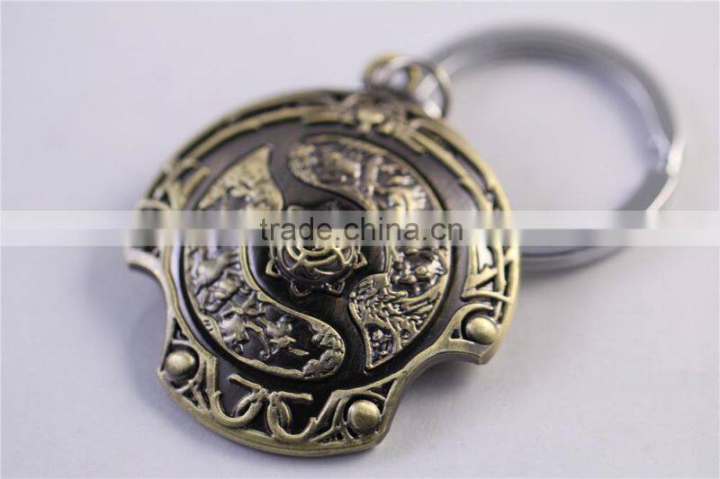 New PC online game dota 2 keychain champion shield keychain metal custom keychain