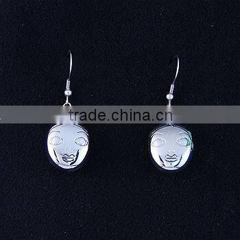Drop earrings with heart charm for anniversary