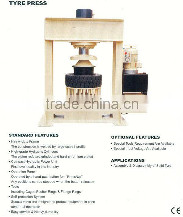 imprensa pneu Tyre Press200 ton, Solid Tire Press Reifenpresse