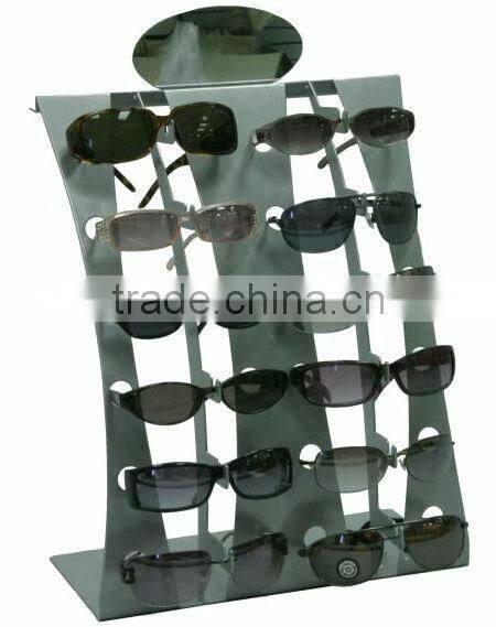 White acrylic rotatable 4 face eyeglass /eyewear display holder