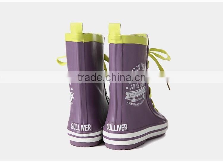 availabe in different colors cute rubber boots for boys and girls with laces