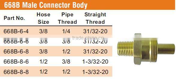 668B Male Connector Body, D.O.T. Air Brake Fitting For Rubber Tube,Pneumatic valve