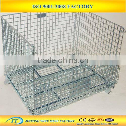 collapsible foldable galvanzied wire Storage Container