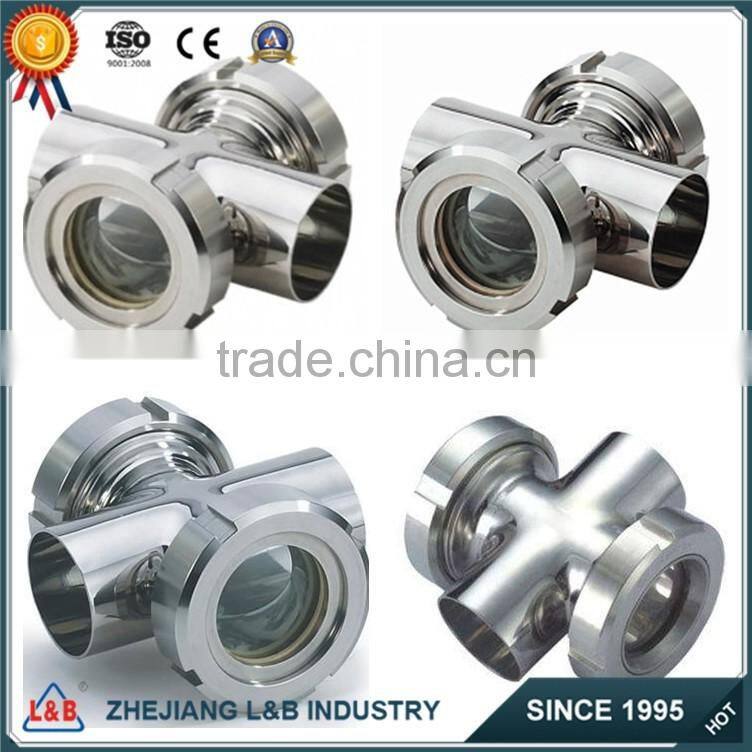 sanitary stainless steel pipe cross sight glass
