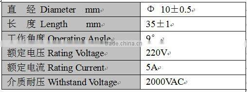 Daier High Quality 5A 220VAC 2Pin MS-204/208 Tilt Switch