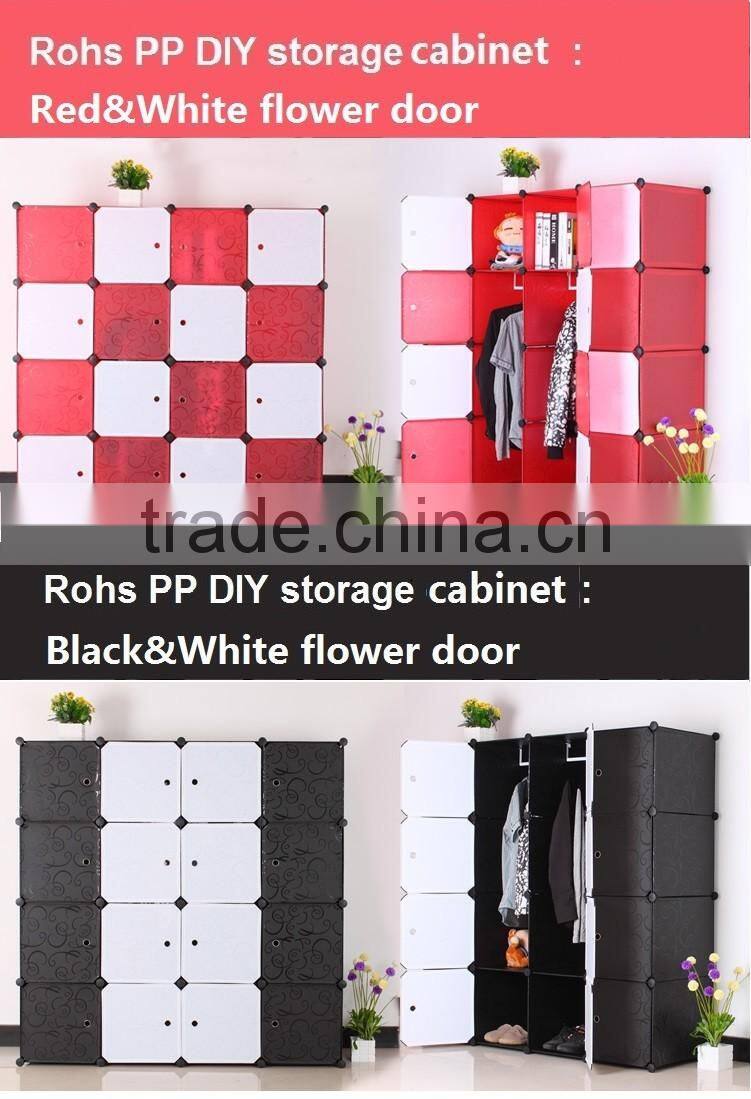 DIY Plastic Bookshelf Closet Wardrobe Cabinet Bathroom Shelf Shoe Rack