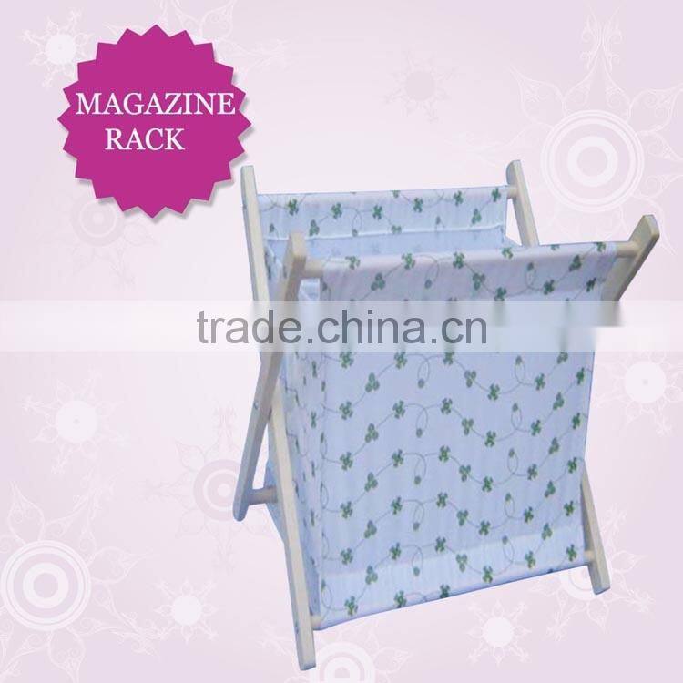Folding wooden Magazine Rack With colorful dots, paulownia magazine racks for sale